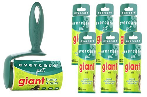 Evercare Pet Bundle: Giant Pet T Hand Roller & Giant Pet Roller Refills - 6 Pack