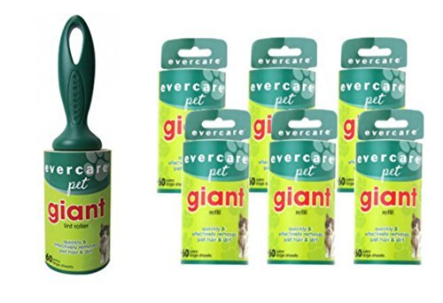 Evercare Pet Bundle  Giant Pet Roller REFILLS - 6 Pack, Dark Green