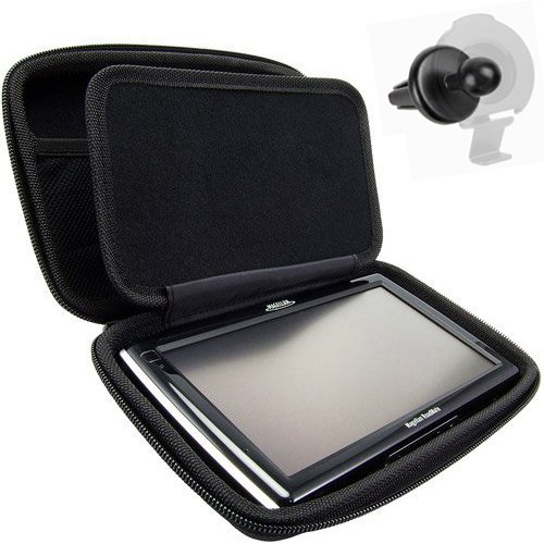 ChargerCity XT-Large Hard Shell Carry Case for Garmin Nuvi Drive Smart 51 55 57LM 58 60 61LM 65 66LM 66LMT 67LM 67LMT 68LM 2639 2639LMT 2689 2689LMT 60LMT NUVICAM LMT LMTHD GPS (FREE AIR VENT MOUNT)