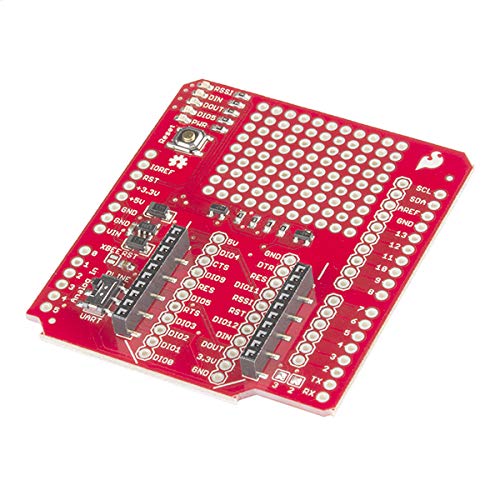 Book Cover SparkFun XBee Shield 3.3V power regulation MOSFET level shifting on-board 9x11grid of 0.1