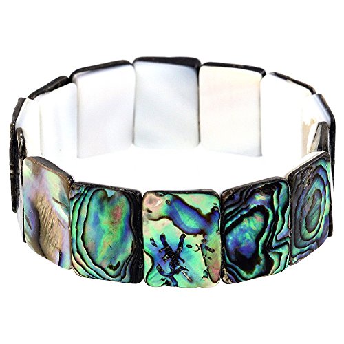 Falari Green Abalone Shell Stretch Bracelet