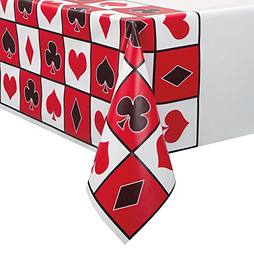 Book Cover Poker Night Plastic Tablecloth, 84