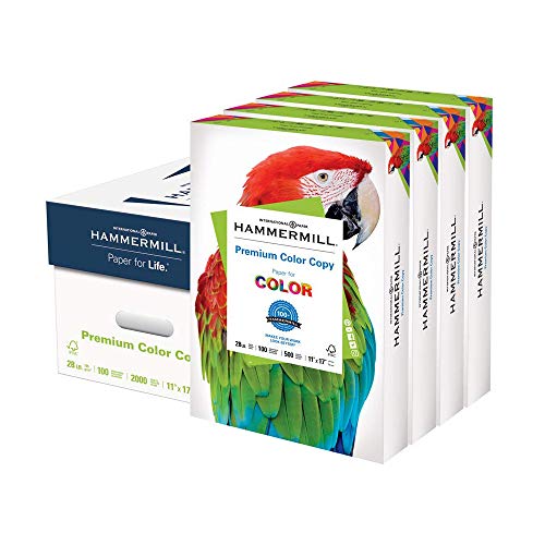 Hammermill Printer Paper, Premium Color 28 lb Copy Paper, 11 x 17 - 4 Ream (2,000 Sheets) - 100 Bright, Made in the USA