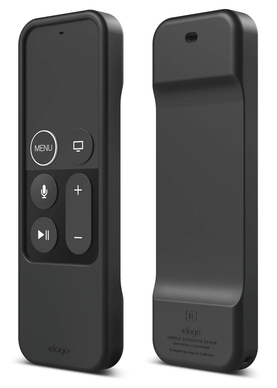 elago R1 Intelli Case [Black]-[Magnet Technology][Anti-Slip][Lanyard Included][Heavy Shock Absorption] [Durable] for Apple TV Siri Remote 4K / 4th Generation