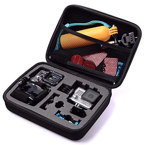 Book Cover TEKCAM Action Camera Carrying Case Protective Storage Bag Compatible with Gopro Hero 9 8 7/AKASO ek7000 Brave 4 6/APEMAN/Campark/Crosstour/Dragon Touch Action Camera (Medium)