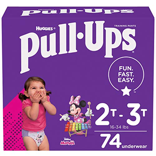Pull-Ups Girls' Potty Training Pants Training Underwear Size 4, 2T-3T, 74 Ct