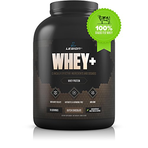 Legion Whey+ Chocolate Whey Isolate Protein Powder from Grass Fed Cows, 5lb. Low Carb, Low Calorie, Non-GMO, Lactose Free, Gluten Free, Sugar Free. Great for Weight Loss & Bodybuilding.