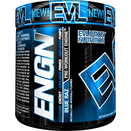Book Cover Evlution Nutrition ENGN Pre-Workout, Pikatropin-Free, 30 Servings, Intense Pre-Workout Powder for Increased Energy, Power, and Focus (Blue Raz)