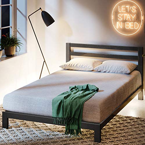 Book Cover ZINUS Arnav Metal Platform Bed Frame with Headboard / Wood Slat Support / No Box Spring Needed / Easy Assembly, Twin