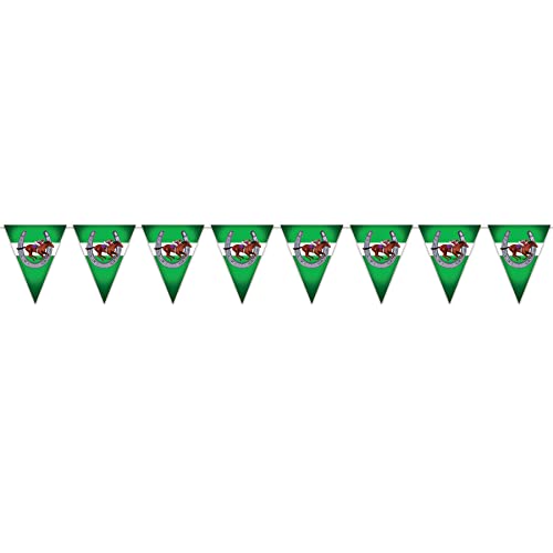Beistle Horse Racing Pennant Banner, 11" x 12', Multicolor