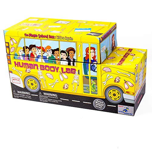 Book Cover The Magic School Bus:Human Body Lab By Horizon Group USA,Homeschool STEM Kit,Includes Hands-On Educational Manual,Experiment Cards,Plastic Human Skeleton,Data Notebook,Hinge Joint Model & More ,Yellow
