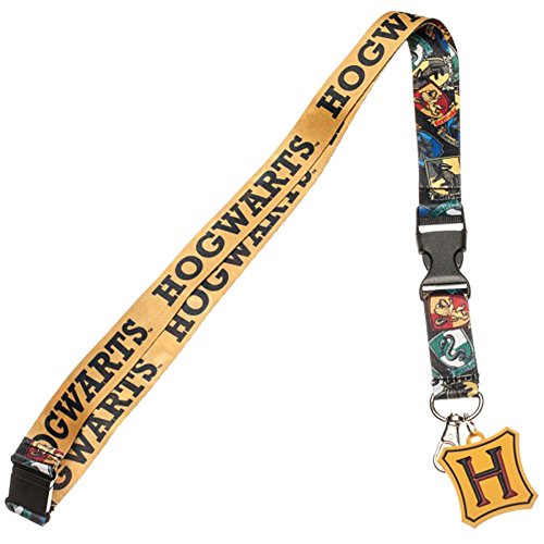 Harry Potter Hogwarts Lanyard with Metal Charm ID Card Holder and Collectible Sticker