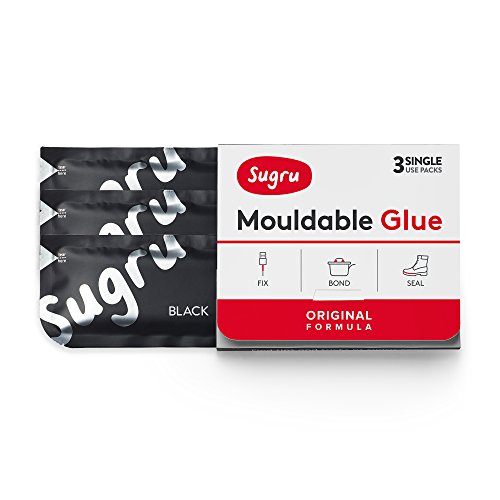 Sugru Moldable Glue - Original Formula - All-Purpose Adhesive, Advanced Silicone Technology - Holds up to 4.4 lb - Black 3-Pack