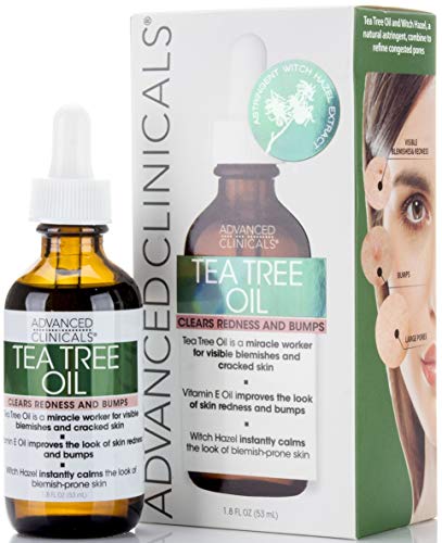 Book Cover Advanced Clinicals Tea Tree Oil for Redness and Bumps. Maskne Treatment and Prevention. Helps to Clarify Skin. (1.8oz)