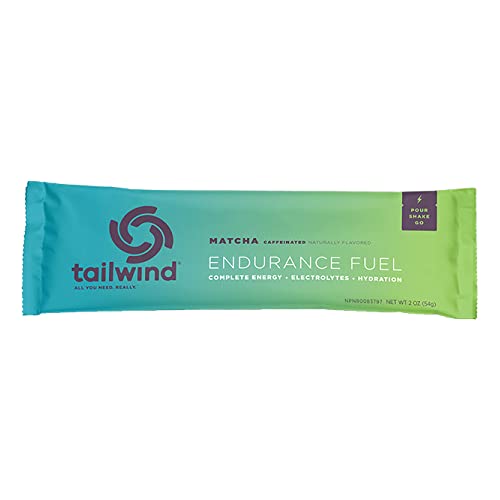Tailwind Nutrition Grab-and-Go Caffeinated Endurance Fuel, Hydration Drink for Athletes, Single Serving, Green Tea Buzz, Pack of 12