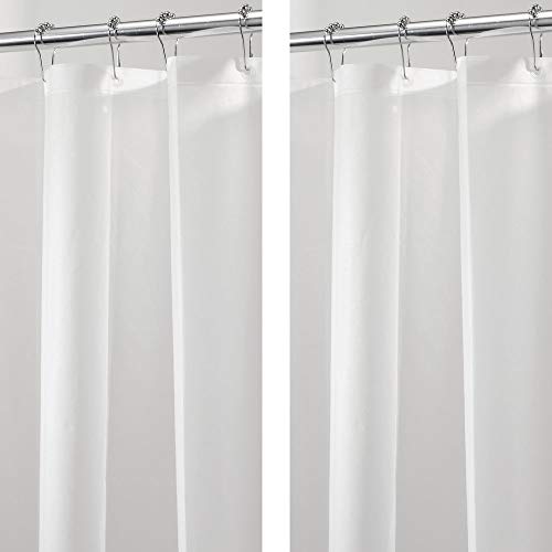 Book Cover mDesign - Heavy Duty PEVA Curtain Liner for Bathroom Showers and Bathtubs, 72 x 72 - Frost - 2 Pack