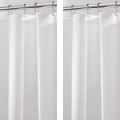 mDesign - Heavy Duty PEVA Curtain Liner for Bathroom Showers and Bathtubs, 72 x 72 - Frost - 2 Pack