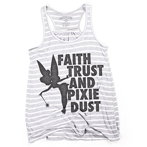 Superluxe Clothing Womens Faith Trust Pixie Dust Tinkerbell Racerback Tank Top