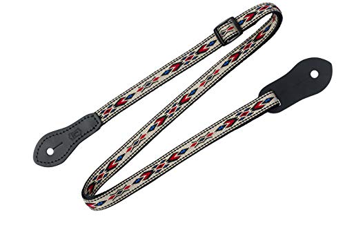 Levy's Leathers 1/2" Jacquard Weave Mandolin/Ukulele Strap with Dual Leather Strap Pin Ends, Adjustable to 50" (MJ19UKE-003)