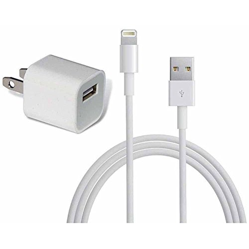 Book Cover Apple 5W USB Power Adapter plus 1m Lightning Cable for iPhone 5/5c/5s/6/6 Plus, Bundle of 2 (Renewed)