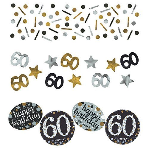 Amscan Sparking Celebration 60 Confetti, Multicolor