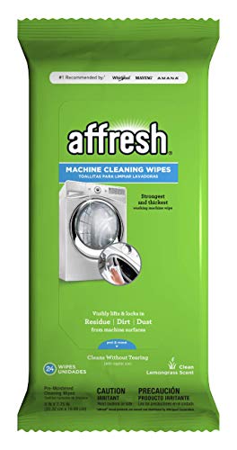 Book Cover Affresh W10355053 Washing Machine Cleaner, 24 Wipes | Cleans Front Top Load Washers, Including, White