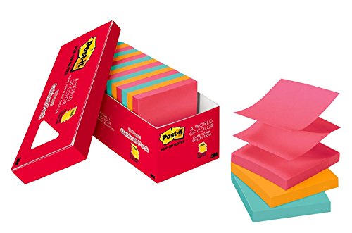 Book Cover Post-it Pop-up Notes, Cape Town Colors, Designed for Pop-up Note Dispensers, Call out Important Information Cabinet Pack, Recyclable, 3 in. x 3 in, 18 Pads/Pack, (R330-18CTCP)
