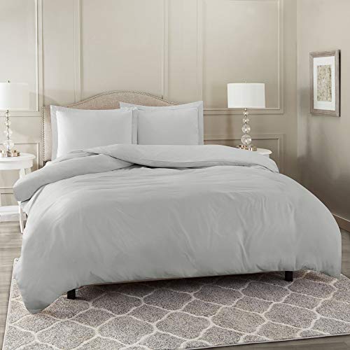 Book Cover Nestl Silver Gray Cal King Duvet Cover Set â€“ California King Duvet Cover Sets â€“ Down Comforter Cover (Comforter Not Included) â€“ 3 Piece Set with 2 Pillow Shams Soft Fabric Easy Care