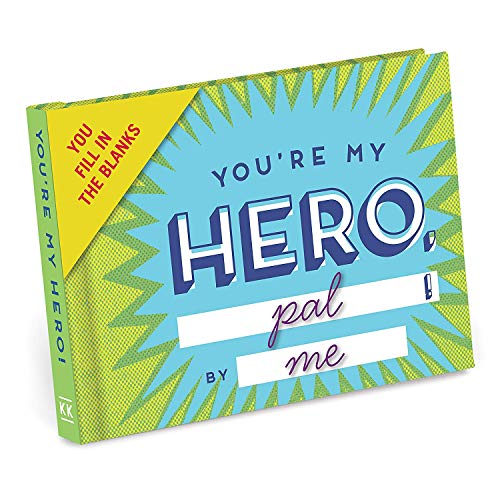 Book Cover Knock Knock Why You're My Hero Fill in the Love Book Fill-in-the-Blank Gift Journal, 4.5 x 3.25-inches