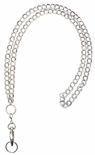 Stainless Steel or Iron Chain Lanyard and badge holder 34 inches, Magnetic Breakaway clasp or Non Breakaway options available (Hematite Chain - Magnetic Breakaway)