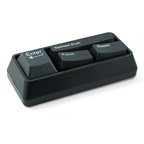 Book Cover Packnbuy Keyboard Stationary Set Stapler Brush Punch Paperclip Dispenser Desk Organizer Black