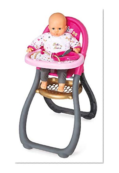 Smoby - 220310 - Baby Nurse - Chaise Haute Poupon - + 2 Accessoires Inclus