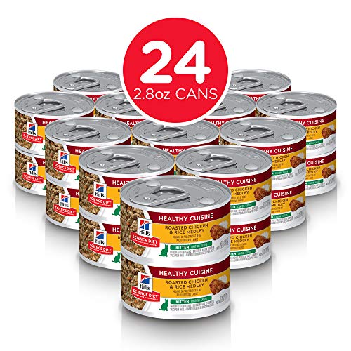 Hill's Science Diet Wet Cat Food, Kitten, Healthy Cuisine, Roasted Chicken & Rice Recipe, 2.8 oz Cans, 24-pack