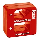 Katzco Precision Magnetizer and Demagnetizer -Pack - for Screwdrivers, Screws, Drill Bits, Sockets, Nuts, Bolts, Nails, Drivers, Wrenches, Tweezers, and Other Steel Tools (1 Pack, Red)
