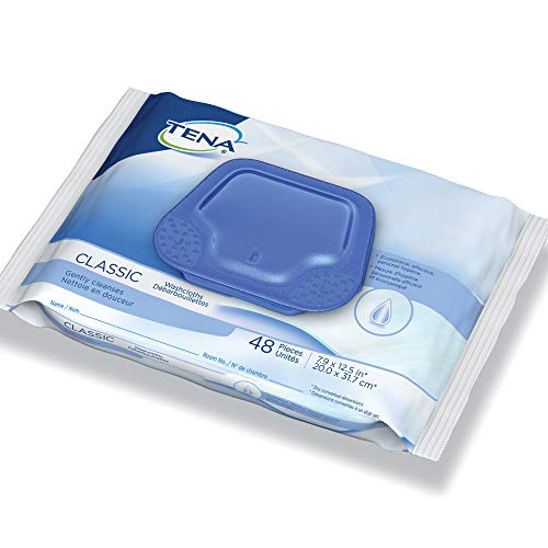Tena Classic Washcloths Premoistened Wipes, Case/576 (12 packs of 48) by TENA