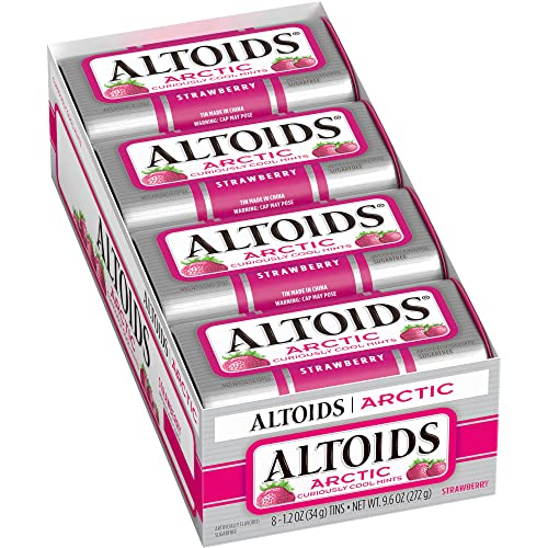 Altoids Arctic Sugar Free Strawberry Curiously Cool Mints, 34 (8 Packs)