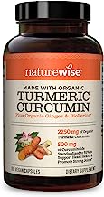 Book Cover NatureWise Curcumin Turmeric 2250mg | 95% Curcuminoids & BioPerine Black Pepper Extract | Advanced Absorption for Cardiovascular Health Joint Support | Gluten Free Non-GMO [2 Month Supply - 180 Count]