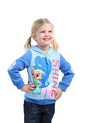 Shimmer and Shine Little Girls' Toddler Character Hoodie, Aqua/Dark Turquoise, 5