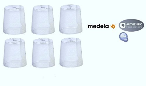 (6) Medela Clear Travel Caps/ bottle cap/ nipple cap/ collar cap - Genuine for Use with Collar Ring - Medela Bottles