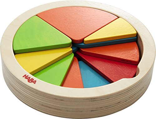 HABA Color Pie - 27 Piece Wooden Arranging Game with Templates for Ages 2+