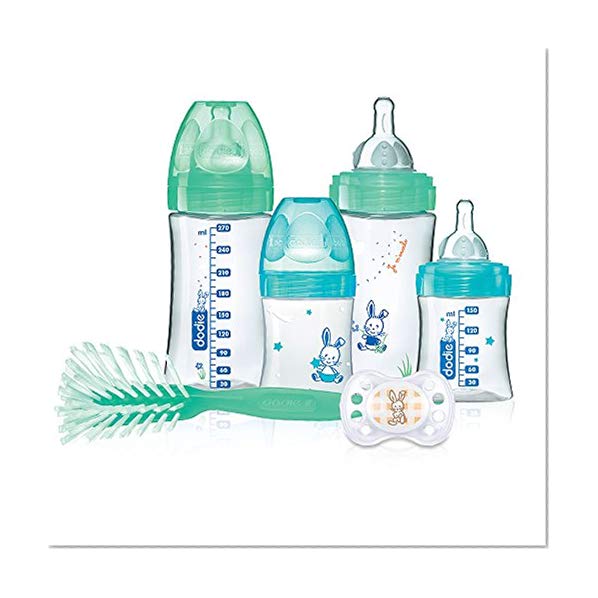 Dodie Coffret naissance Initiation+ x4 biberons anti colique (2x150ml + 2x270ml) + 1 goupillon + 1 sucette anatomique 0 - 2 mois