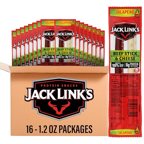 Jack Link's Combo Pack Jalapeno Sizzle Beef and Cheese Sticks Combo Pack, 1.2-Ounce (Pack of 16) by Jack Links