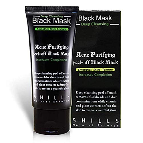 Book Cover SHILLS Blackhead, Wrinkles, Anti Acne Black Mask. Removes blemishes- Purifyies, Cleanses Skin. Activated Charcoal (50 ml)