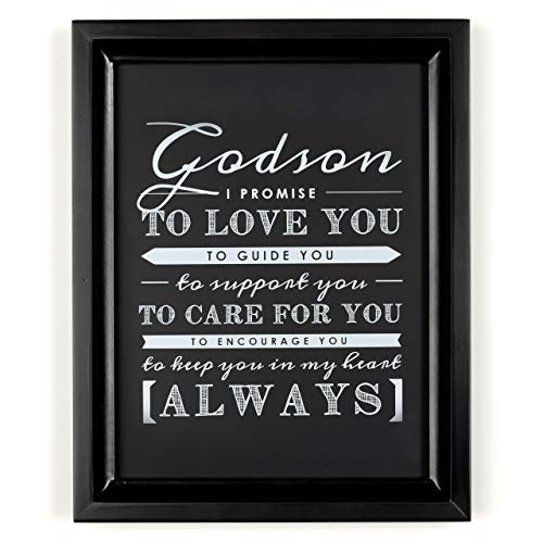 Godson Gift from Godparents, Godson Quote Sign, Perfect Christening Gift, Baptism Gift for Godson from Godmother or Godfather, 8x10" Print by Ocean Drop Designs â€¦ (Black Frame)