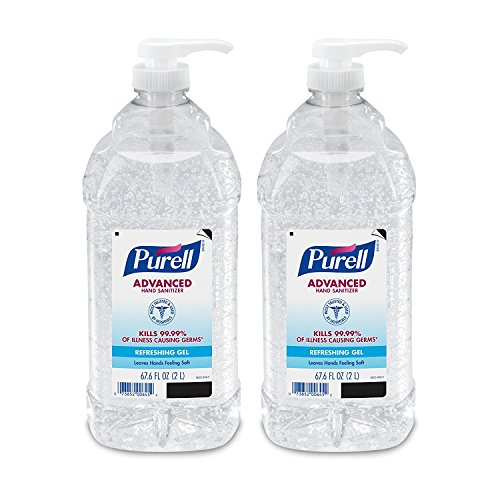 Purell Advanced Hand Sanitizer, Refreshing Gel, 2 Liter Hand Sanitizer Table Top Pump Bottles (Pack of 2) - 9625-02-EC