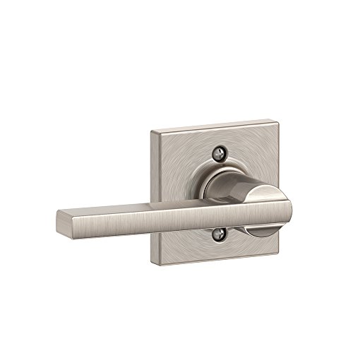 Latitude Lever with Collins Trim Non-Turning Lock, Satin Nickel (F170 LAT 619 COL)