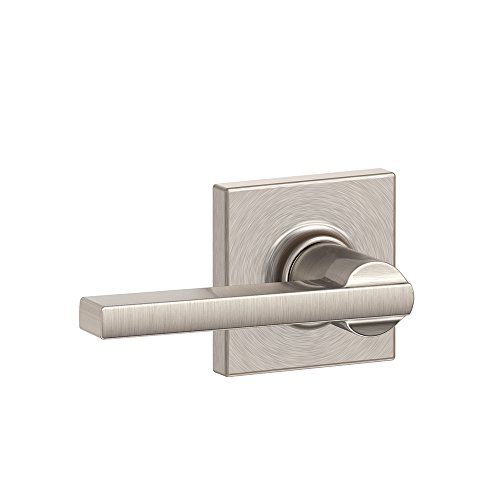 Book Cover SCHLAGE F10 LAT 619 COL Collins Trim Latitude Hall and Closet Lever, Satin Nickel