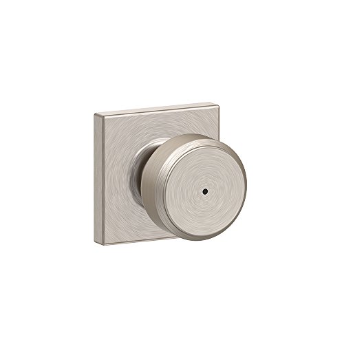 Schlage F40 BWE 619 COL Collins Trim Bowery Bed and Bath Knob, Satin Nickel