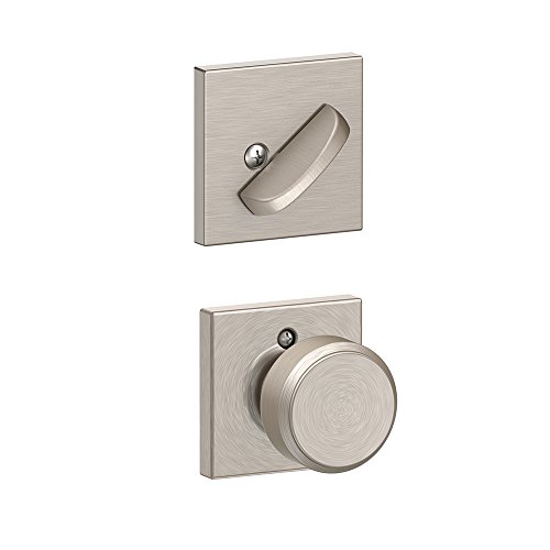 Schlage F59 BWE 619 COL Collins Trim Bowery Interior Handle set Knob, Satin Nickel (Interior Half Only)
