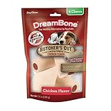 DreamBone Butcher’s Cut Chews 4 Count, Rawhide-Free Chews For Dogs, With Chicken-Flavor Chew Center